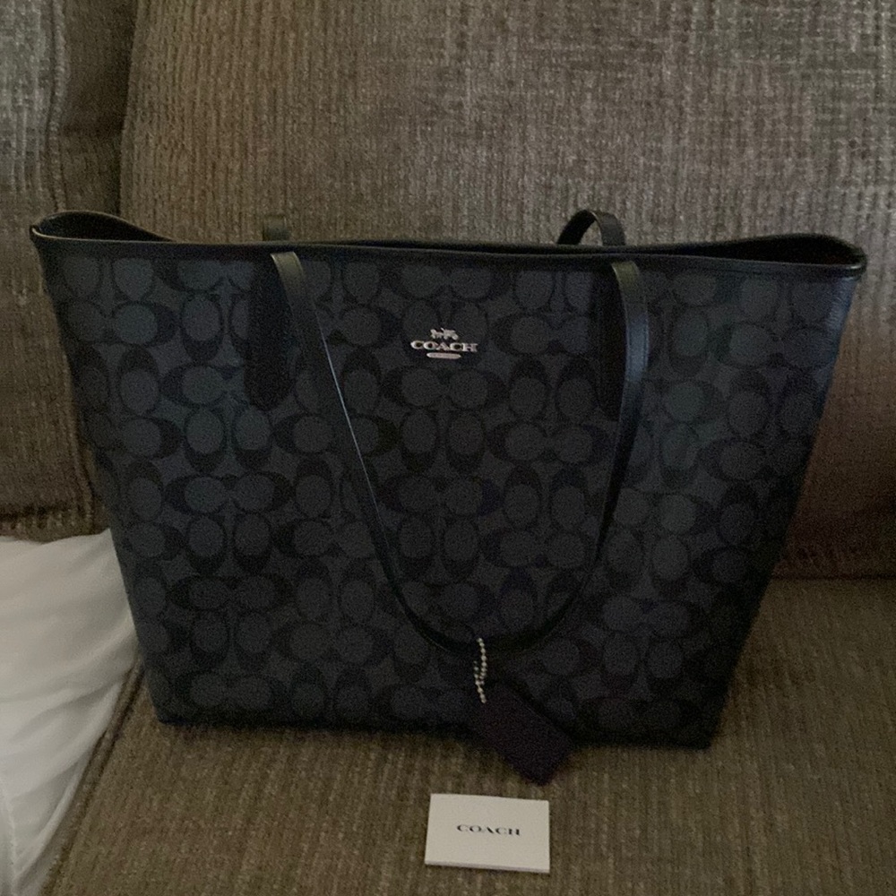 Coach City Tote in signature canvas.  Used once.  Brand new condition